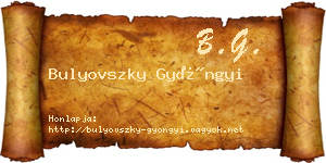 Bulyovszky Gyöngyi névjegykártya